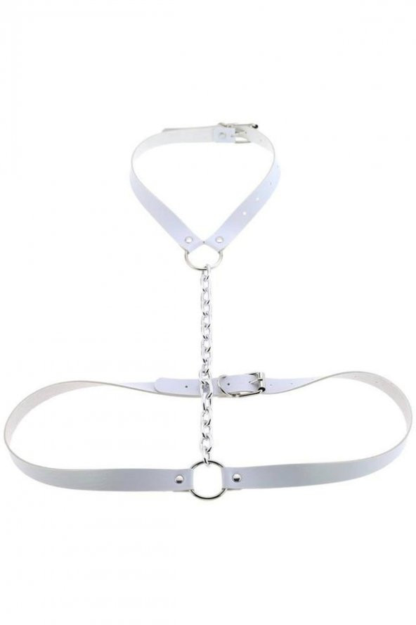 Kadın Beyaz Deri Harness Aksesuar Seti ürün görseli
