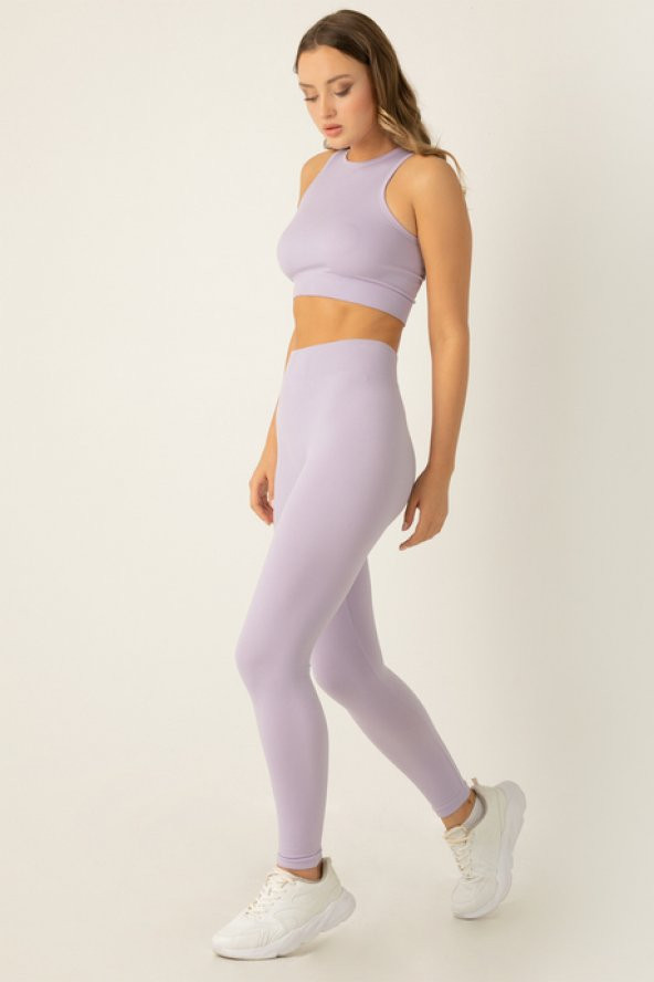 Seamless Fitilli Toparlayıcı Kadın Spor Tayt - Resim 2