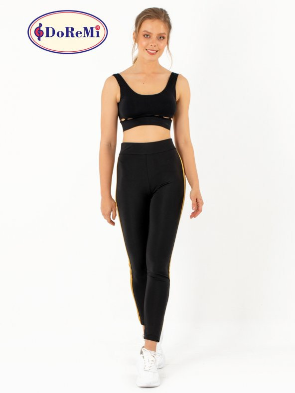 Active Sportive Kalın Çizgili Tayt - Resim 2