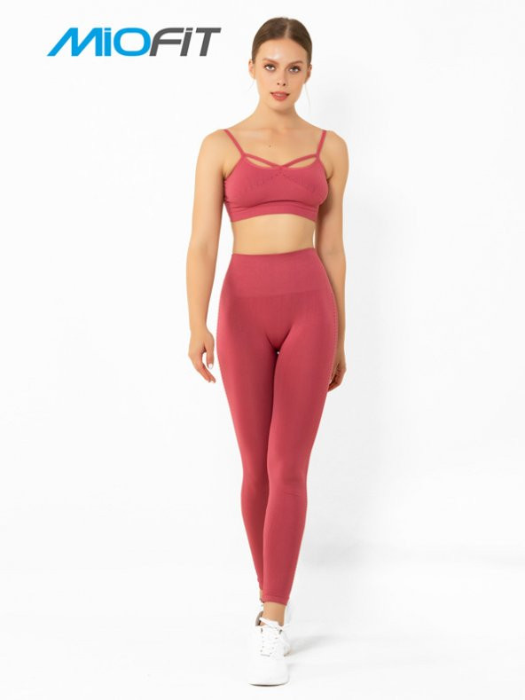 Yoga & Pilates Yüksek Bel Toparlayıcı Seamless Spor Tayt - 11