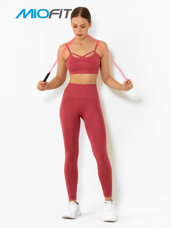 Yoga & Pilates Yüksek Bel Toparlayıcı Seamless Spor Tayt - Resim 8