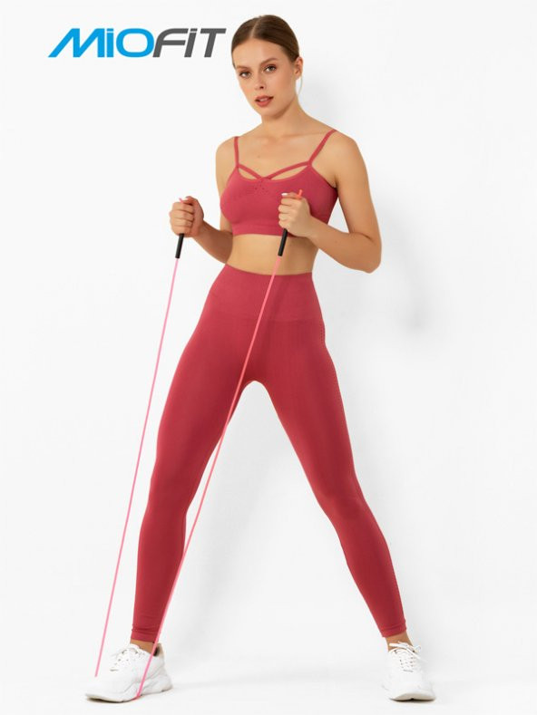 Yoga & Pilates Yüksek Bel Toparlayıcı Seamless Spor Tayt - Resim 9