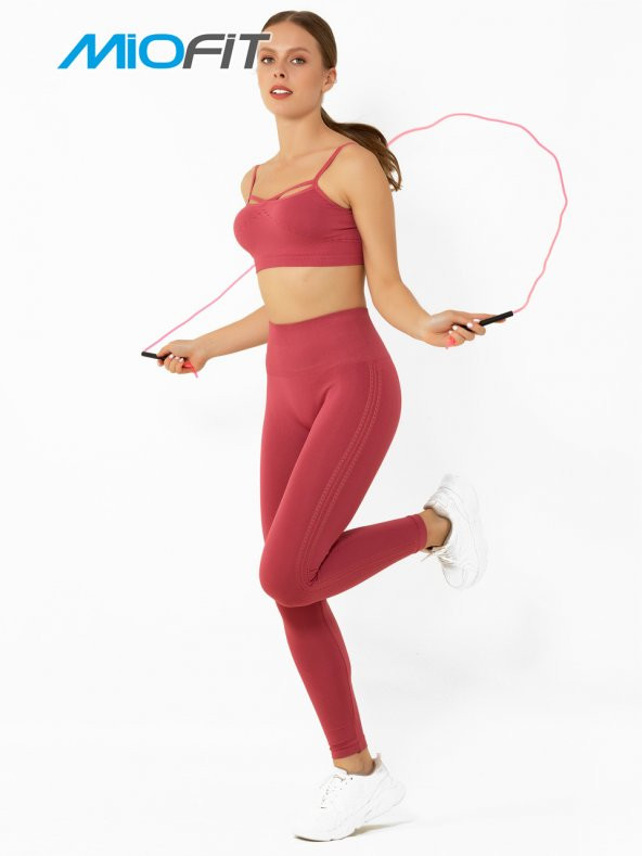 Yoga & Pilates Yüksek Bel Toparlayıcı Seamless Spor Tayt - Resim 6