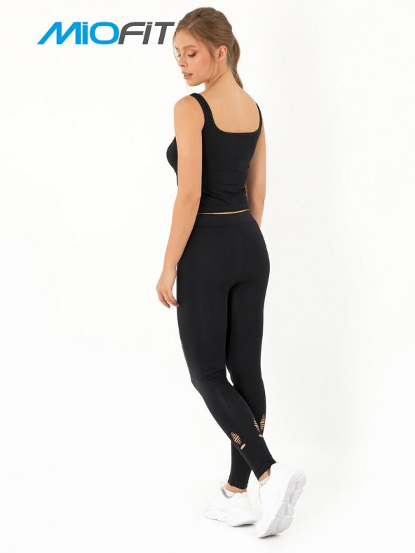 File Detaylı Seamless Spor Tayt - Resim 2