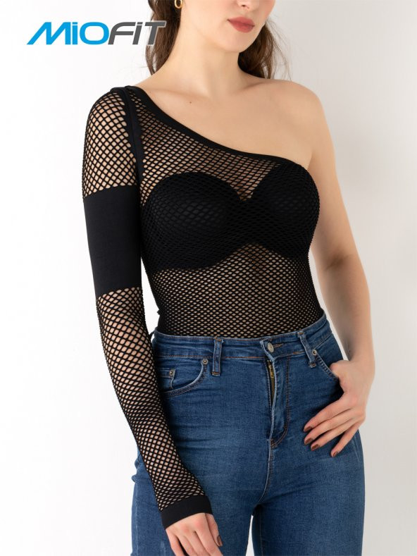 Kadın Onyx Tek Kollu Dikişsiz Spor Tişört - Resim 3