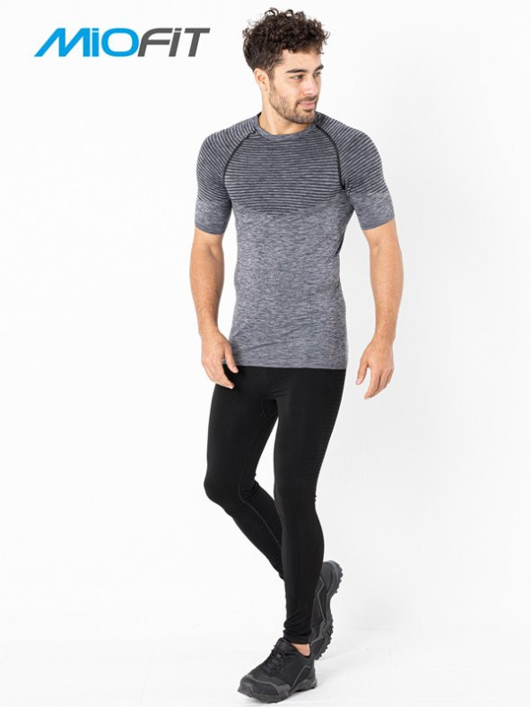 MioFit Erkek Active Melange Kısa Kollu Dikişsiz Spor Tişört - Resim 3