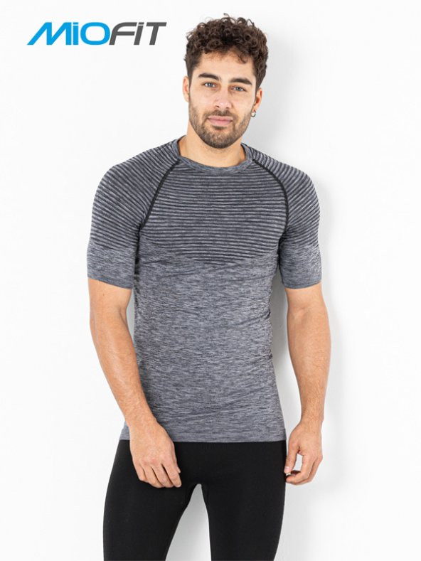 MioFit Erkek Active Melange Kısa Kollu Dikişsiz Spor Tişört - Resim 5