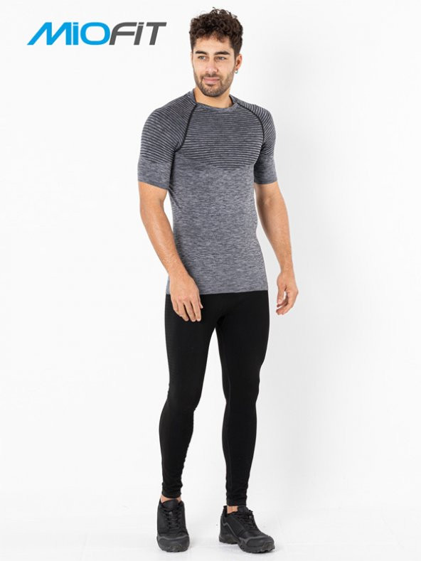 MioFit Erkek Active Melange Kısa Kollu Dikişsiz Spor Tişört - Resim 4
