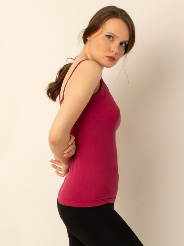 Bayan İnce Askılı Seamless Tişört - 4