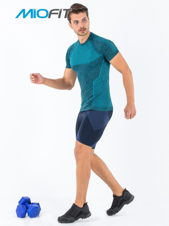 MioFit Erkek Active Kısa Kollu Dikişsiz Spor Tişört - Resim 7