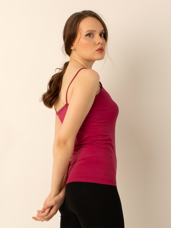 Bayan İnce Askılı Seamless Tişört - 5