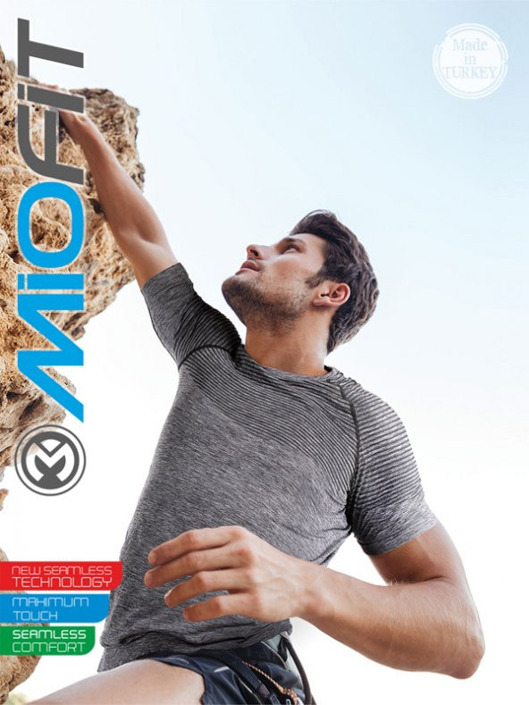 MioFit Erkek Active Melange Kısa Kollu Dikişsiz Spor Tişört ürün görseli