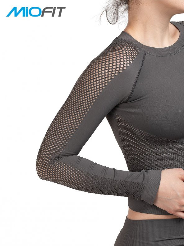 Kadın Efficiency Uzun Kollu Dikişsiz Spor Tişört - Resim 5