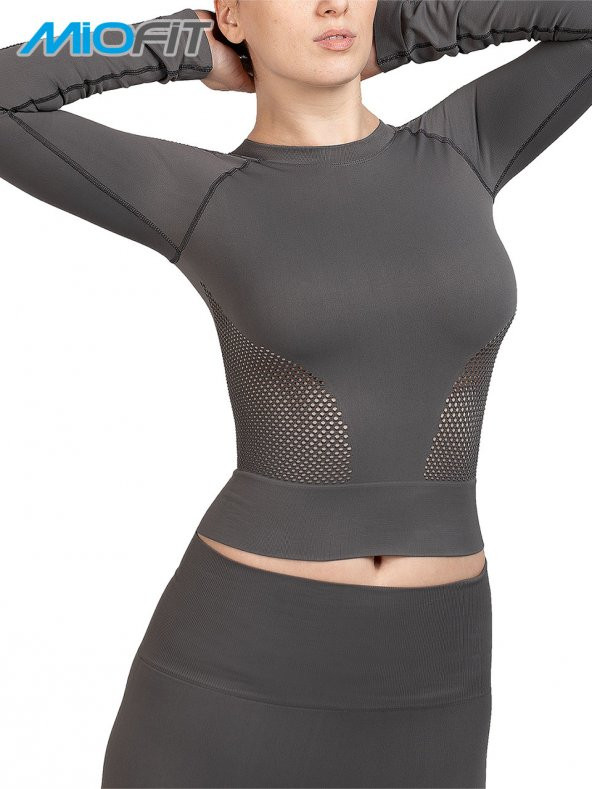 Kadın Efficiency Uzun Kollu Dikişsiz Spor Tişört - Resim 4