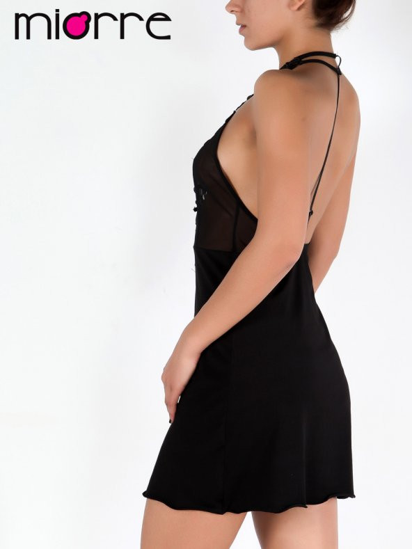 Güpürlü Transparan Gecelik Takım - Resim 2