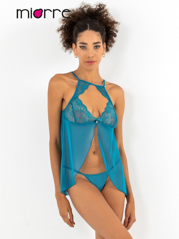 Güpürlü Transparan Gecelik Takım - Resim 2