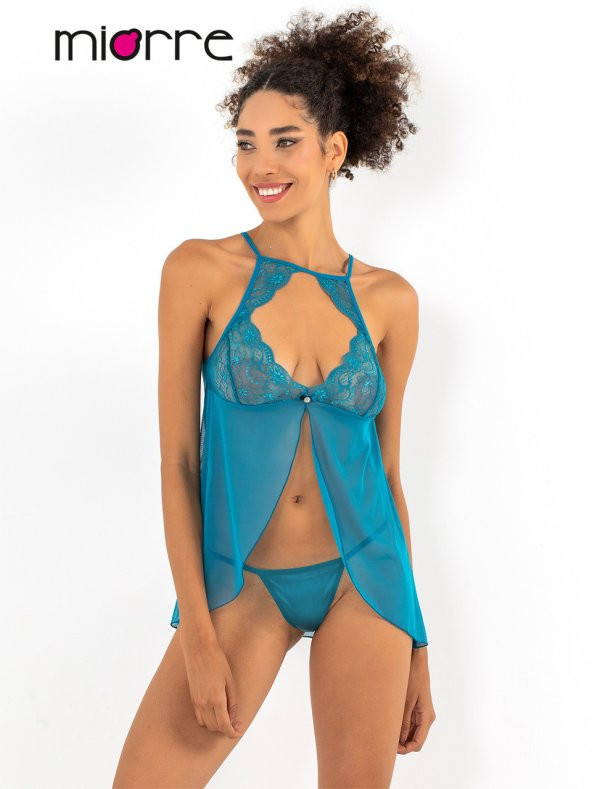 Güpürlü Transparan Gecelik Takım - Resim 6