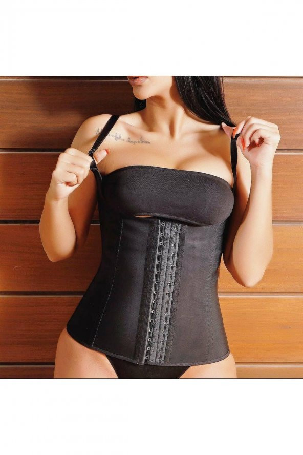 Siyah Göğüs Altı Balenli Atlet Korse ürün görseli