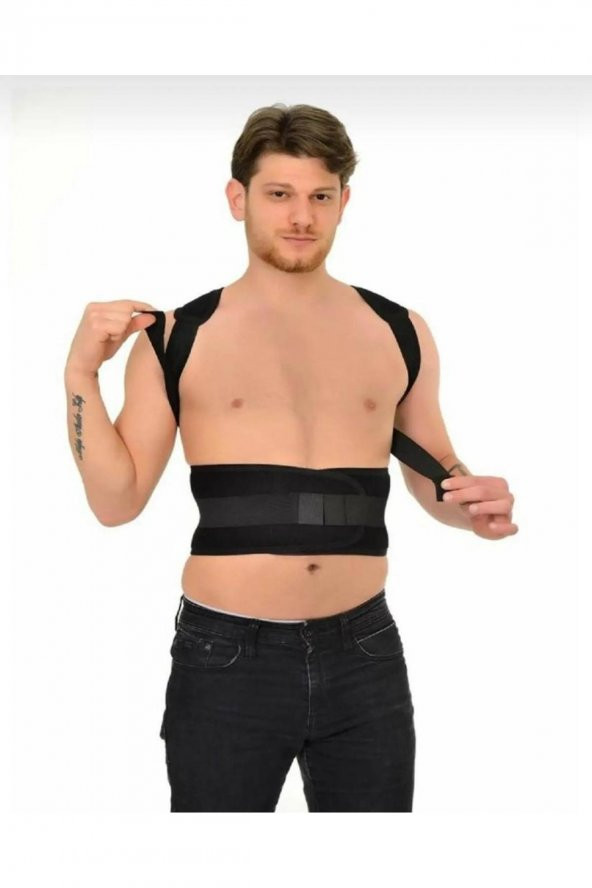 Unisex Siyah Dik Duruş Medikal Korsesi ürün görseli