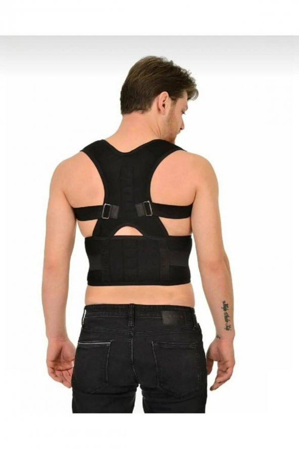 Unisex Siyah Dik Duruş Medikal Korsesi - Resim 2