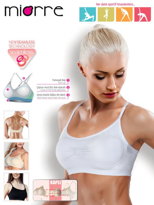 Ultra Comfort Dikişsiz Yumuşak Kap Sport Sütyen - 3