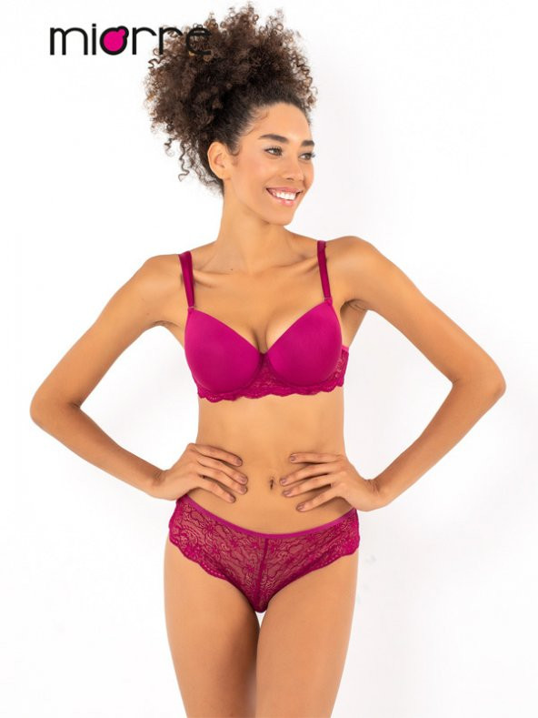 Push-Up Dolgulu Dantel Detaylı Sütyen Takım - Resim 4