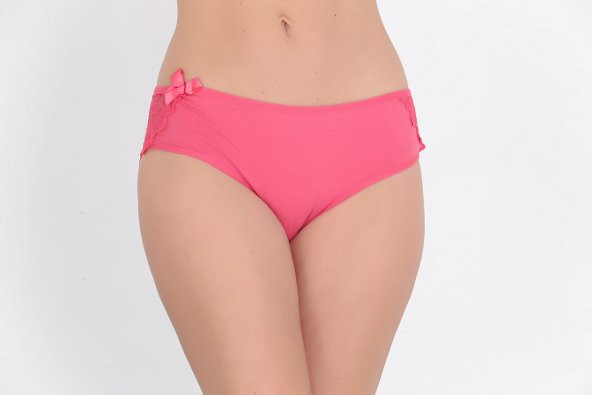 Arkası Dantel ve Fiyonk Detaylı Günlük Kadın Külot Fuşya ürün görseli