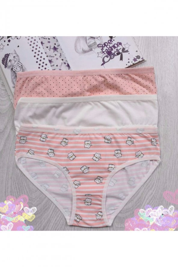 Kız Çocuk Desenli 3Lü Külot ürün görseli