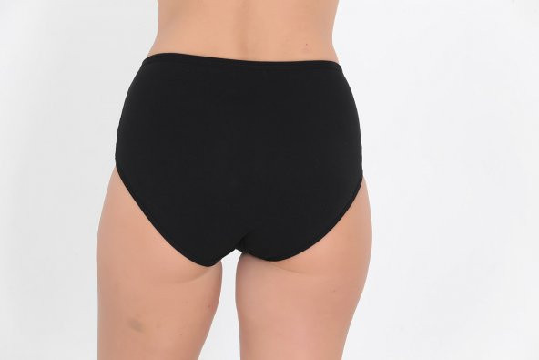 Dantel ve Fiyonk Detaylı Kadın Günlük Külot Siyah - Resim 3