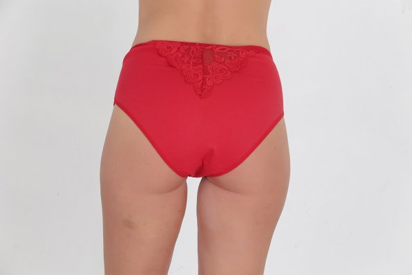 Dantel Detaylı Günlük Kadın Külot Kırmızı - Resim 3