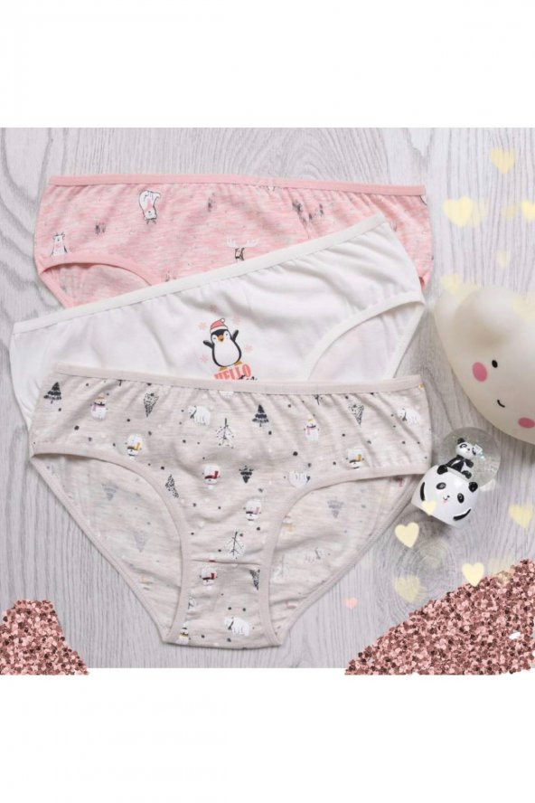 Kız Çocuk Desenli 3Lü Külot ürün görseli