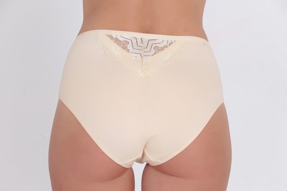 Dantel Detaylı Günlük Kadın Külot Ten - Resim 3