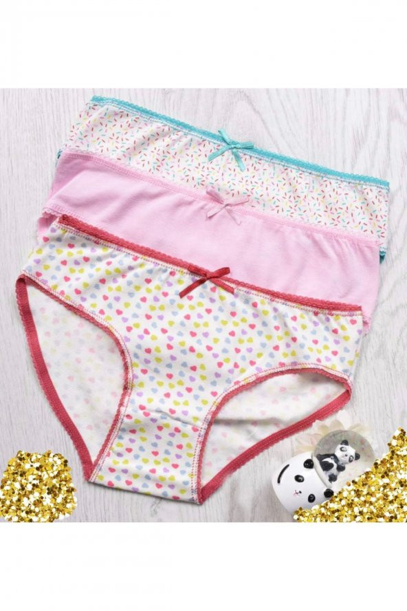 Kız Çocuk Desenli 3Lü Külot ürün görseli