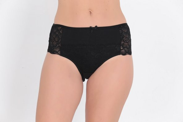 Ön ve Arka Dantel Detaylı Günlük Kadın Külot Siyah ürün görseli