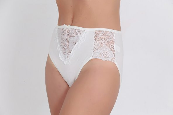 Dantel Detaylı Günlük Kadın Külot Ekru - Resim 2