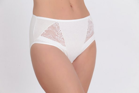 Dantel Detaylı Günlük Kadın Külot Ekru - Resim 2