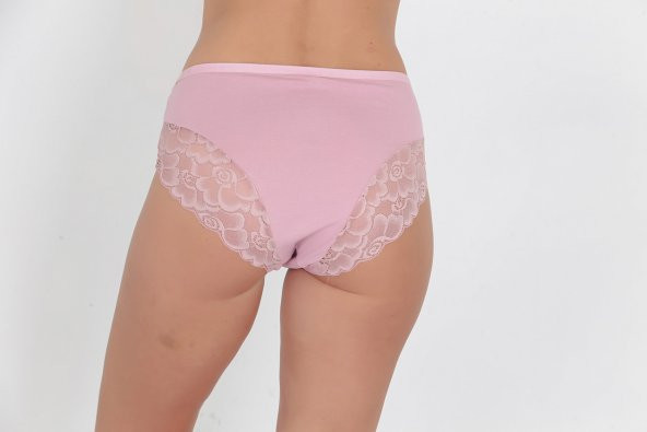 Ön ve Arka Dantel Detaylı Günlük Kadın Külot Gül Kurusu - Resim 3