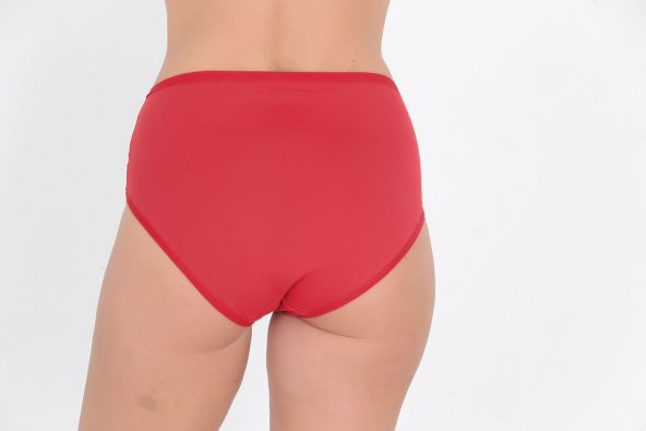 Ön ve Arka Dantel Detaylı Günlük Kadın Külot Kırmızı - Resim 3