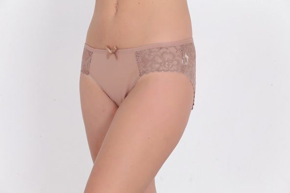 Dantel Detaylı Kadın Günlük Külot Kahverengi - Resim 2