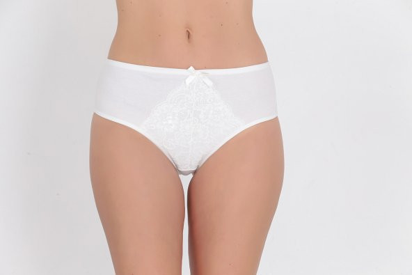 Dantel ve Fiyonk Detaylı Kadın Günlük Külot Beyaz ürün görseli