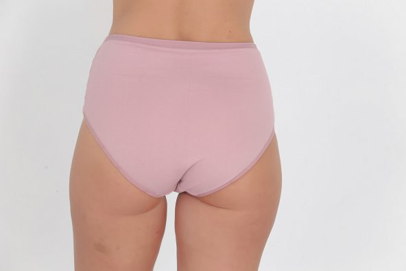 Dantel ve Fiyonk Detaylı Kadın Günlük Külot Gül Kurusu - Resim 3