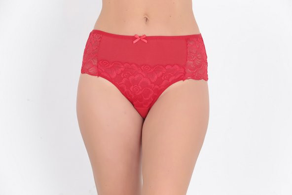 Ön ve Arka Dantel Detaylı Günlük Kadın Külot Kırmızı ürün görseli