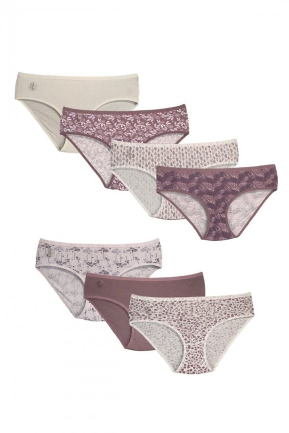 Kadın Soft Mor Pamuklu Bato Külot (Yüksek Belli)  7li Paket ürün görseli