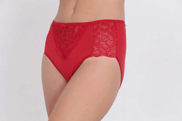 Dantel Detaylı Günlük Kadın Külot Kırmızı - Resim 2