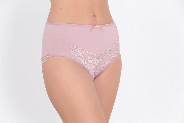 Ön ve Arka Dantel Detaylı Günlük Kadın Külot Gül Kurusu - Resim 2