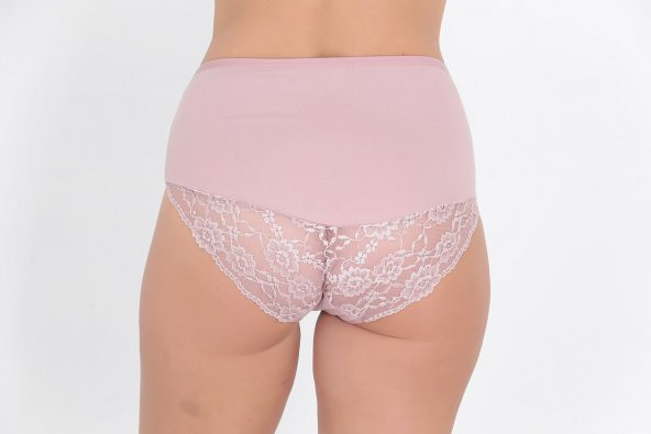 Ön ve Arka Dantel Detaylı Günlük Kadın Külot Gül Kurusu - Resim 3