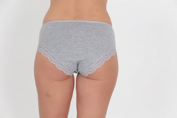 Dantel Detaylı Günlük Kadın Külot Gri - Resim 3