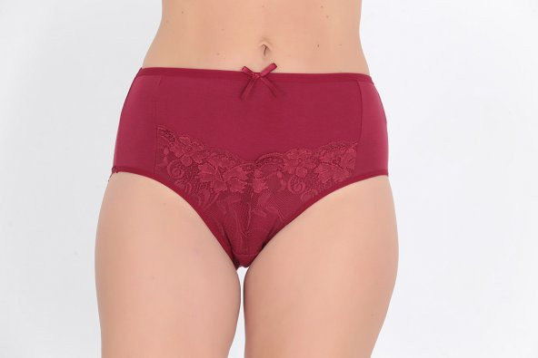Ön ve Arka Dantel Detaylı Günlük Kadın Külot Bordo ürün görseli