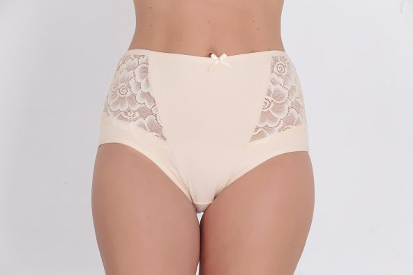 Dantel ve Fiyonk Detaylı Kadın Günlük Külot Ten ürün görseli