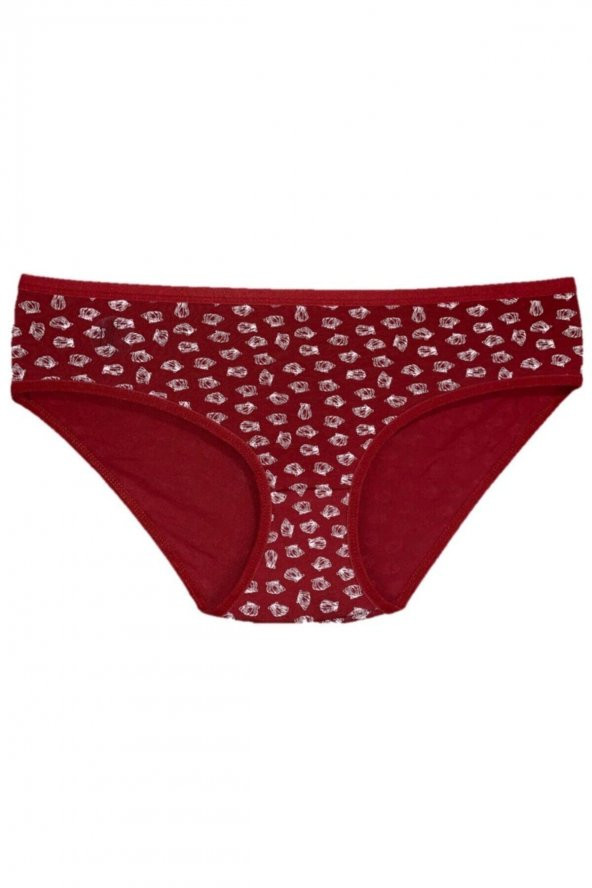Kadın  Kiremit Rengi Ve Krem Renklerinde Pamuklu Bato Külot (Yüksek Belli) 7li Paket - Resim 4